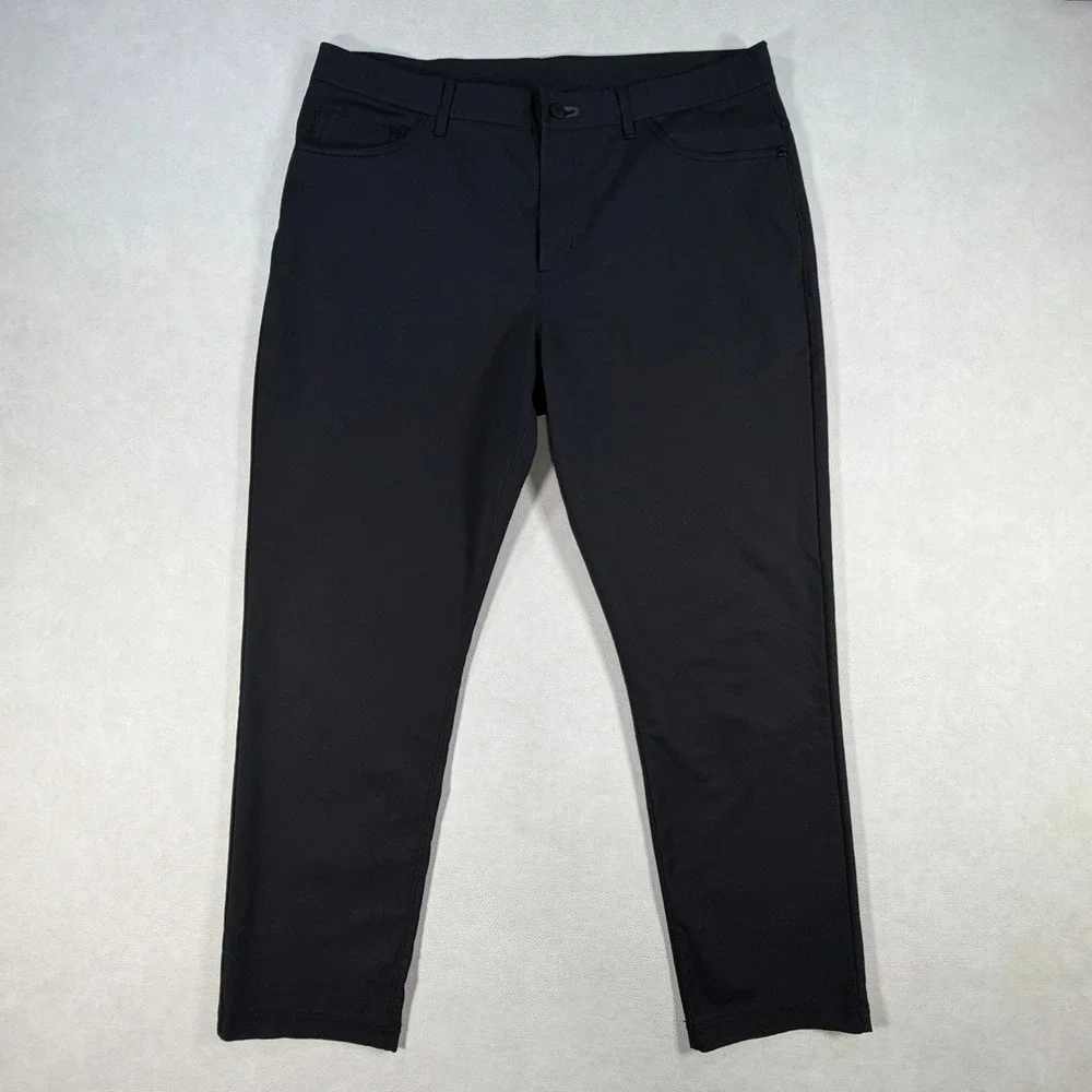 Public Rec Mens Workday Pants Black 36x30 Tapered Stretch Golf Commuter Chino